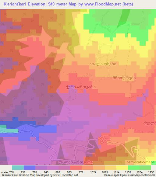 K'eriant'kari,Georgia Elevation Map