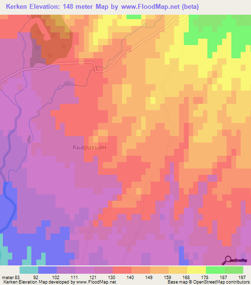 Kerken,Georgia Elevation Map