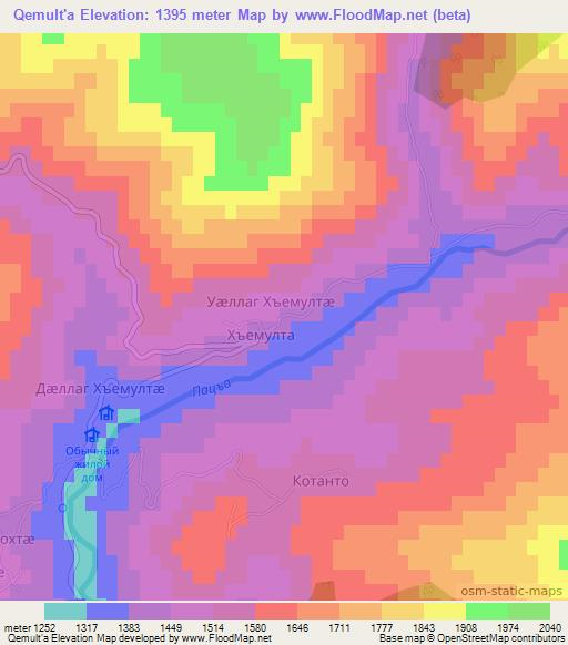 Qemult'a,Georgia Elevation Map