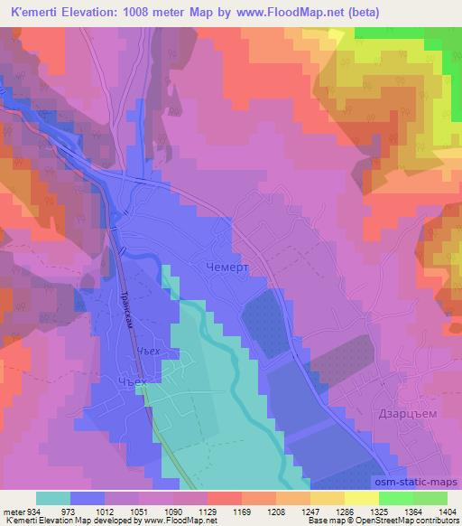 K'emerti,Georgia Elevation Map