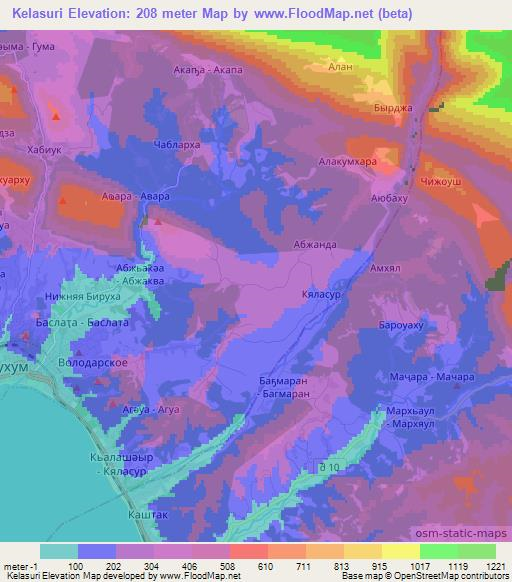 Kelasuri,Georgia Elevation Map