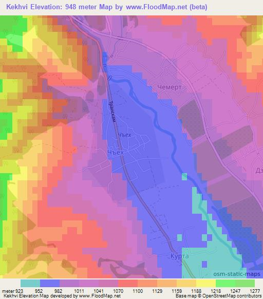 Kekhvi,Georgia Elevation Map