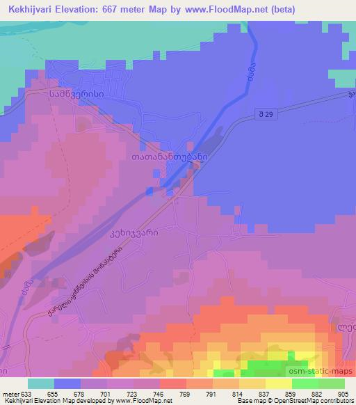 Kekhijvari,Georgia Elevation Map