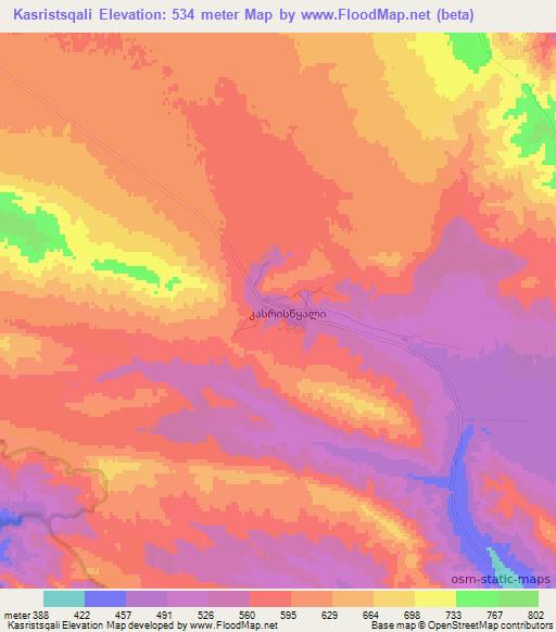 Kasristsqali,Georgia Elevation Map