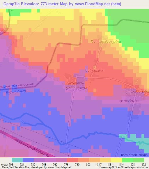 Qarap'ila,Georgia Elevation Map
