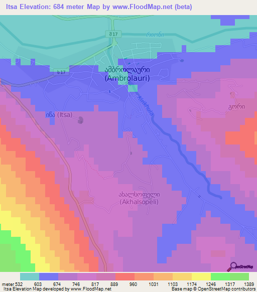 Itsa,Georgia Elevation Map