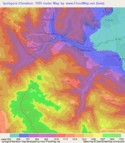 Ipnisgora,Georgia Elevation Map