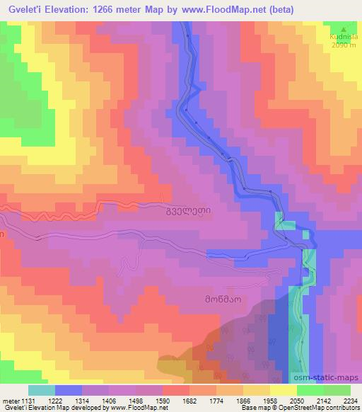 Gvelet'i,Georgia Elevation Map