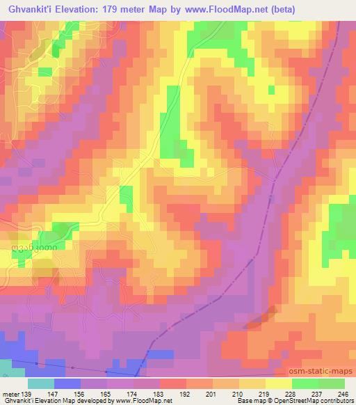 Ghvankit'i,Georgia Elevation Map