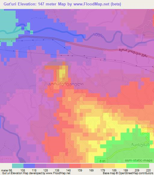 Gut'uri,Georgia Elevation Map