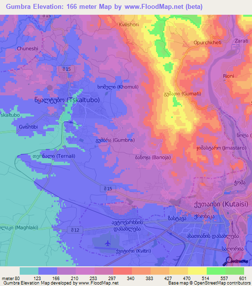 Gumbra,Georgia Elevation Map