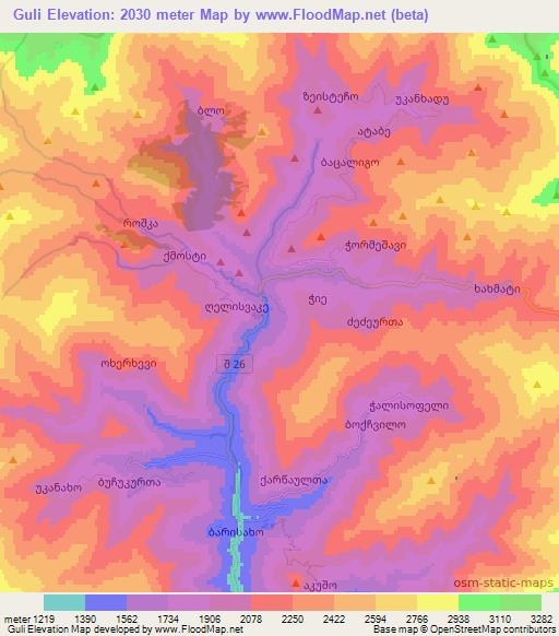 Guli,Georgia Elevation Map