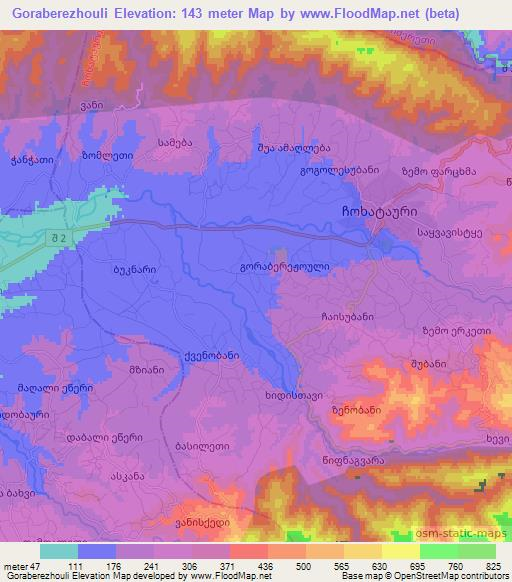 Goraberezhouli,Georgia Elevation Map