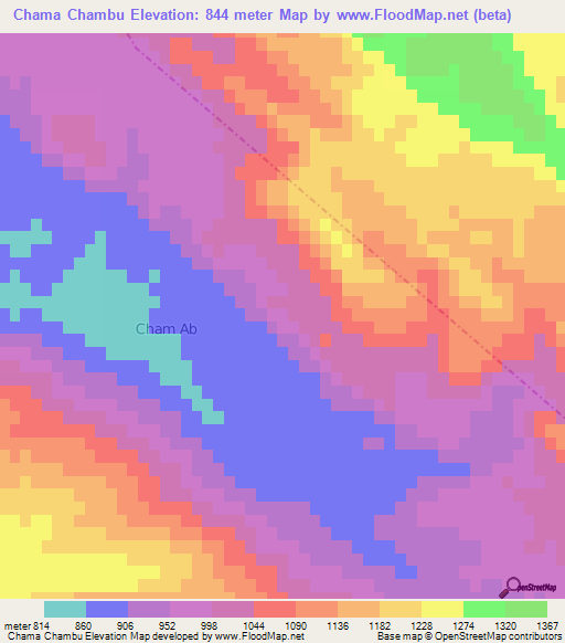 Chama Chambu,Iran Elevation Map