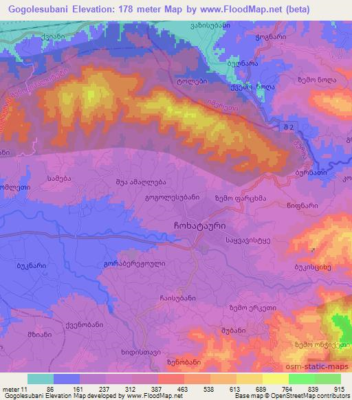 Gogolesubani,Georgia Elevation Map