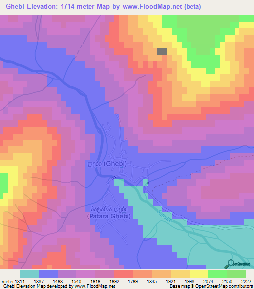 Ghebi,Georgia Elevation Map