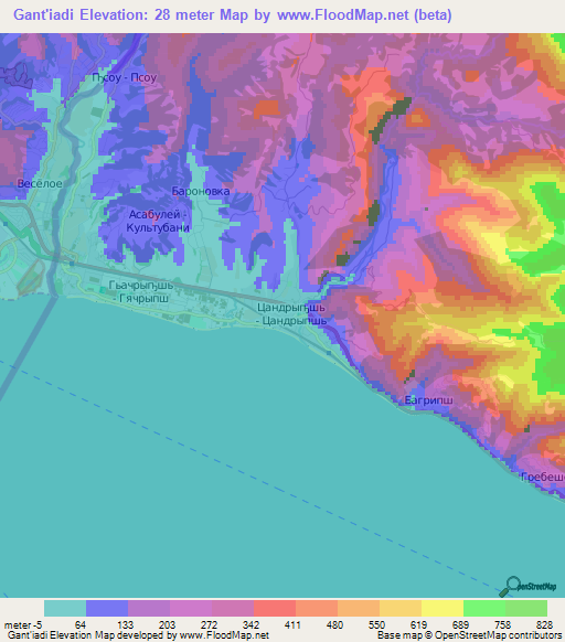 Gant'iadi,Georgia Elevation Map