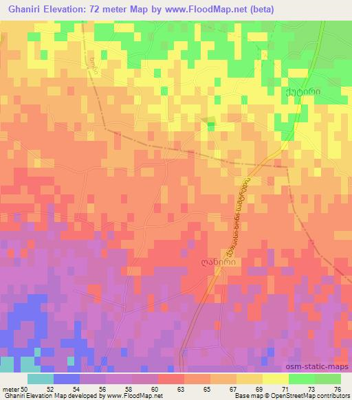 Ghaniri,Georgia Elevation Map