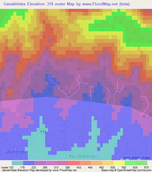 Ganakhleba,Georgia Elevation Map