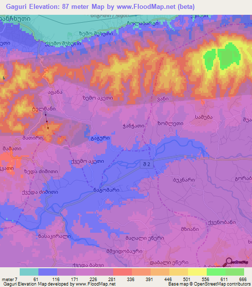 Gaguri,Georgia Elevation Map