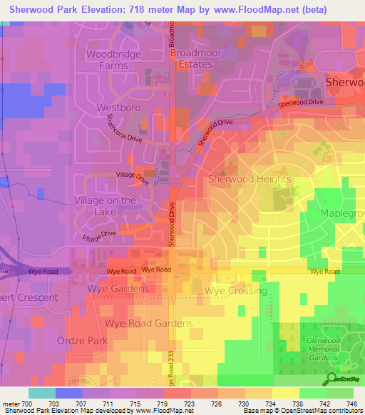 Sherwood Park,Canada Elevation Map