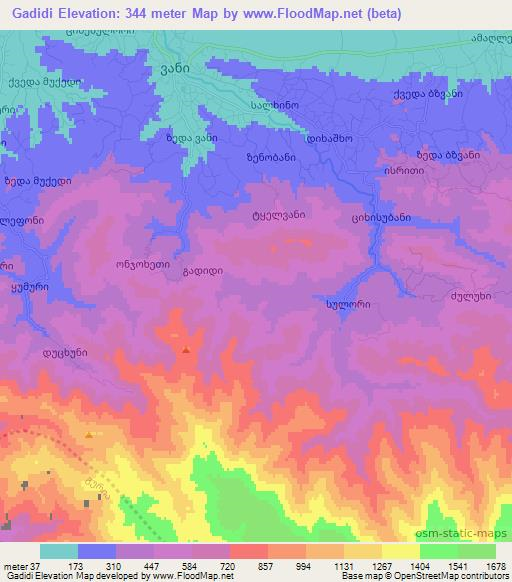 Gadidi,Georgia Elevation Map
