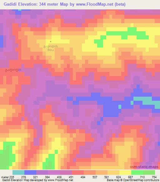 Gadidi,Georgia Elevation Map