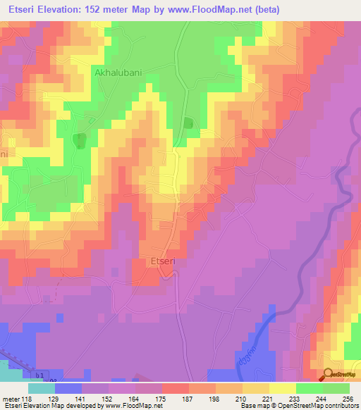 Etseri,Georgia Elevation Map