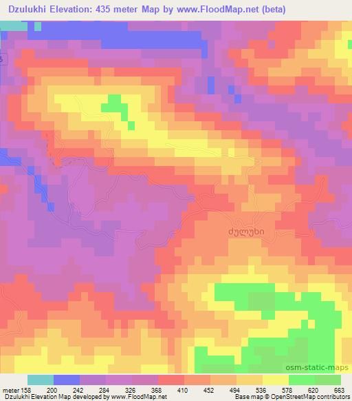 Dzulukhi,Georgia Elevation Map