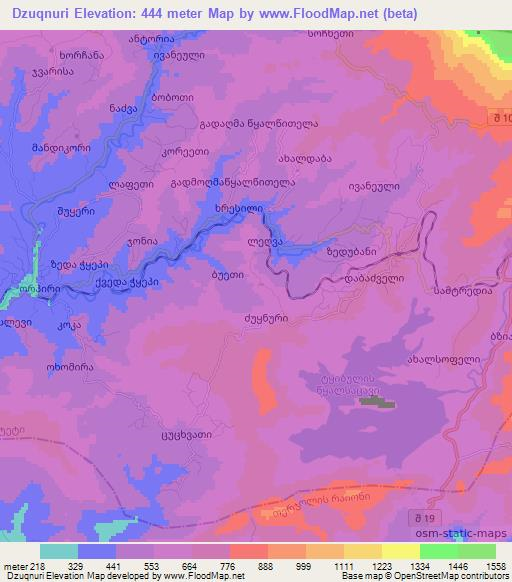 Dzuqnuri,Georgia Elevation Map