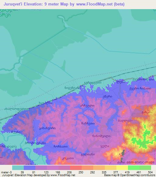 Juruqvet'i,Georgia Elevation Map