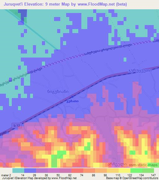 Juruqvet'i,Georgia Elevation Map