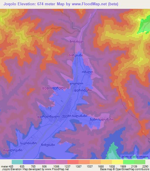 Joqolo,Georgia Elevation Map