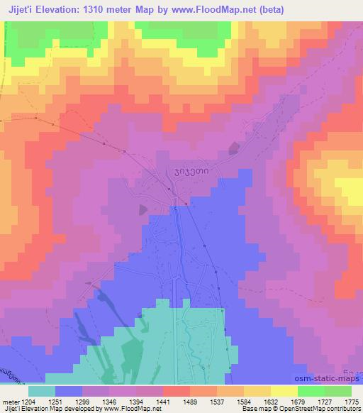 Jijet'i,Georgia Elevation Map