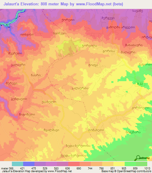 Jalaurt'a,Georgia Elevation Map