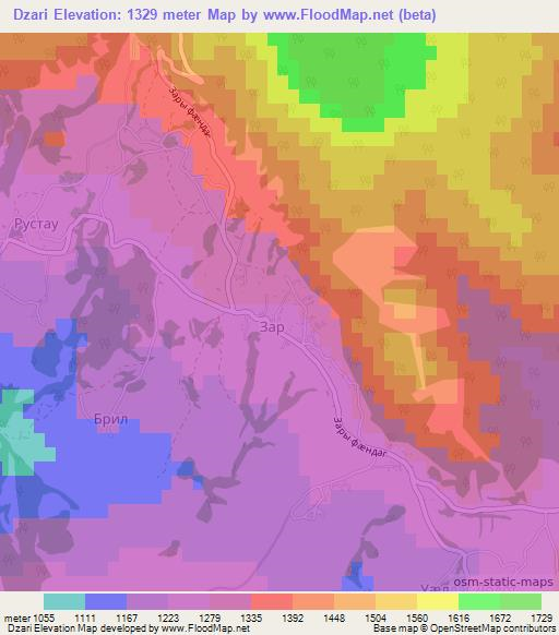 Dzari,Georgia Elevation Map