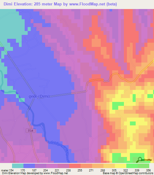 Dimi,Georgia Elevation Map
