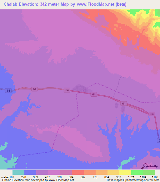Chalab,Iran Elevation Map