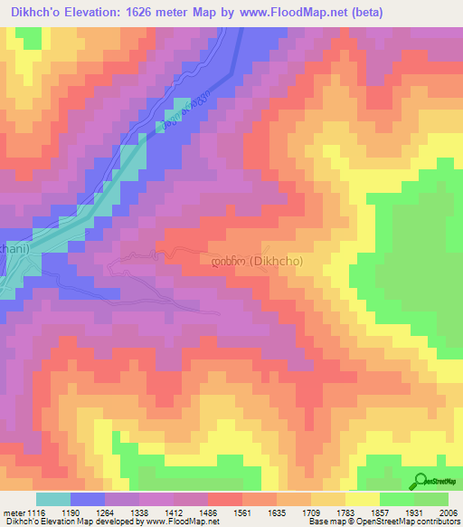 Dikhch'o,Georgia Elevation Map