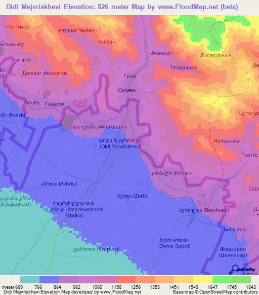 Didi Mejvriskhevi,Georgia Elevation Map