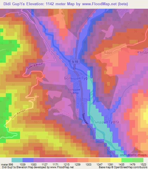 Didi Gup't'a,Georgia Elevation Map
