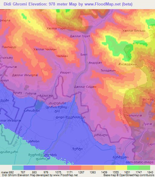 Didi Ghromi,Georgia Elevation Map
