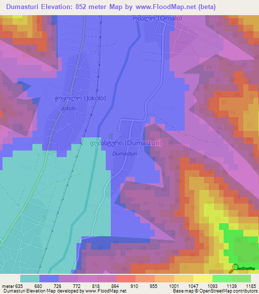 Dumasturi,Georgia Elevation Map