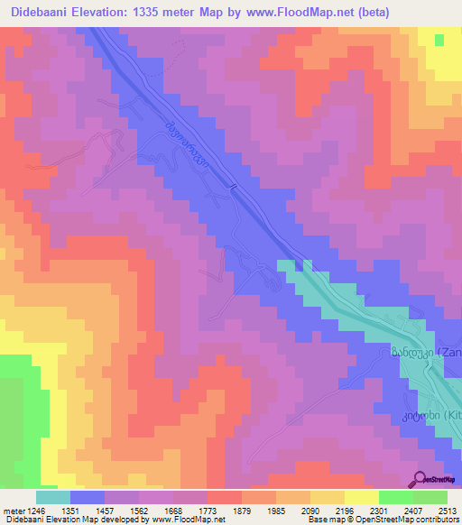 Didebaani,Georgia Elevation Map