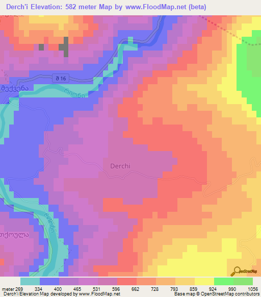Derch'i,Georgia Elevation Map