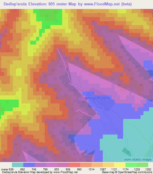 Dedisp'erula,Georgia Elevation Map