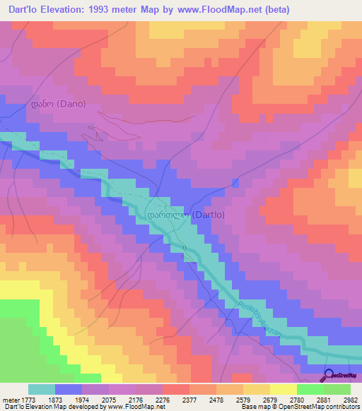 Dart'lo,Georgia Elevation Map