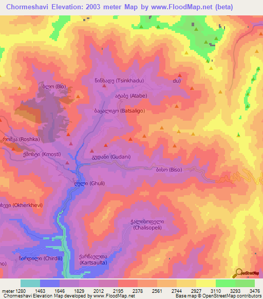 Chormeshavi,Georgia Elevation Map