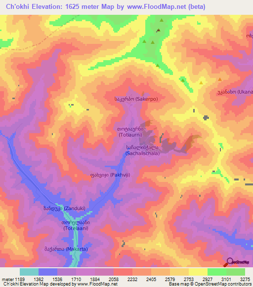 Ch'okhi,Georgia Elevation Map
