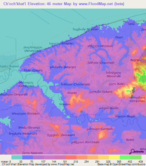 Ch'och'khat'i,Georgia Elevation Map
